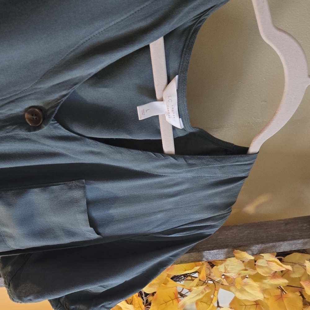 LC Lauren Conrad Dark Green Jumpsuit